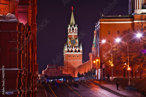 Moscow Red Square and Spasskaya Tower Night view photo