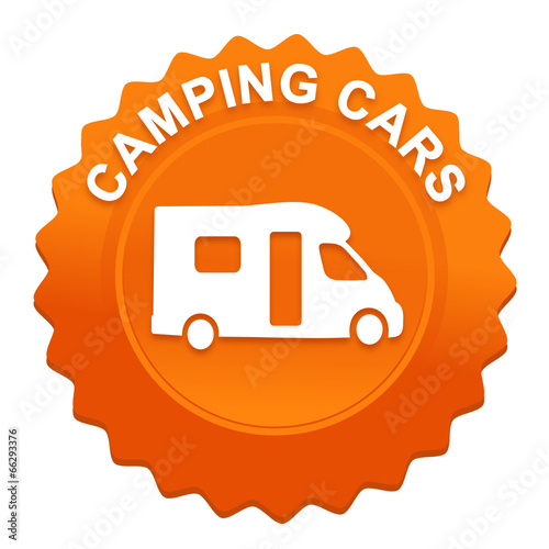 camping cars sur bouton web denté orange