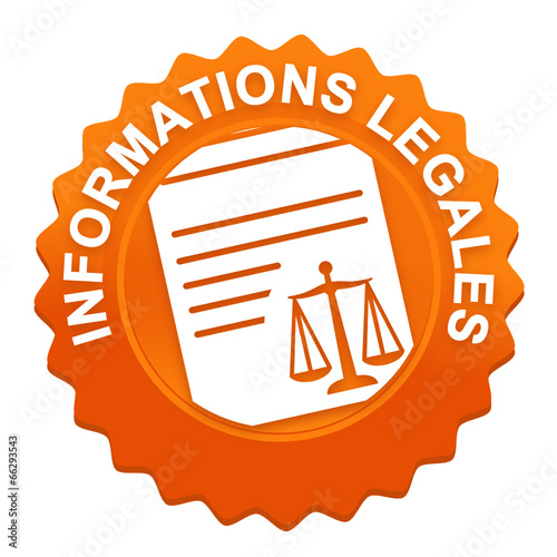 informations légales sur bouton web denté orange
