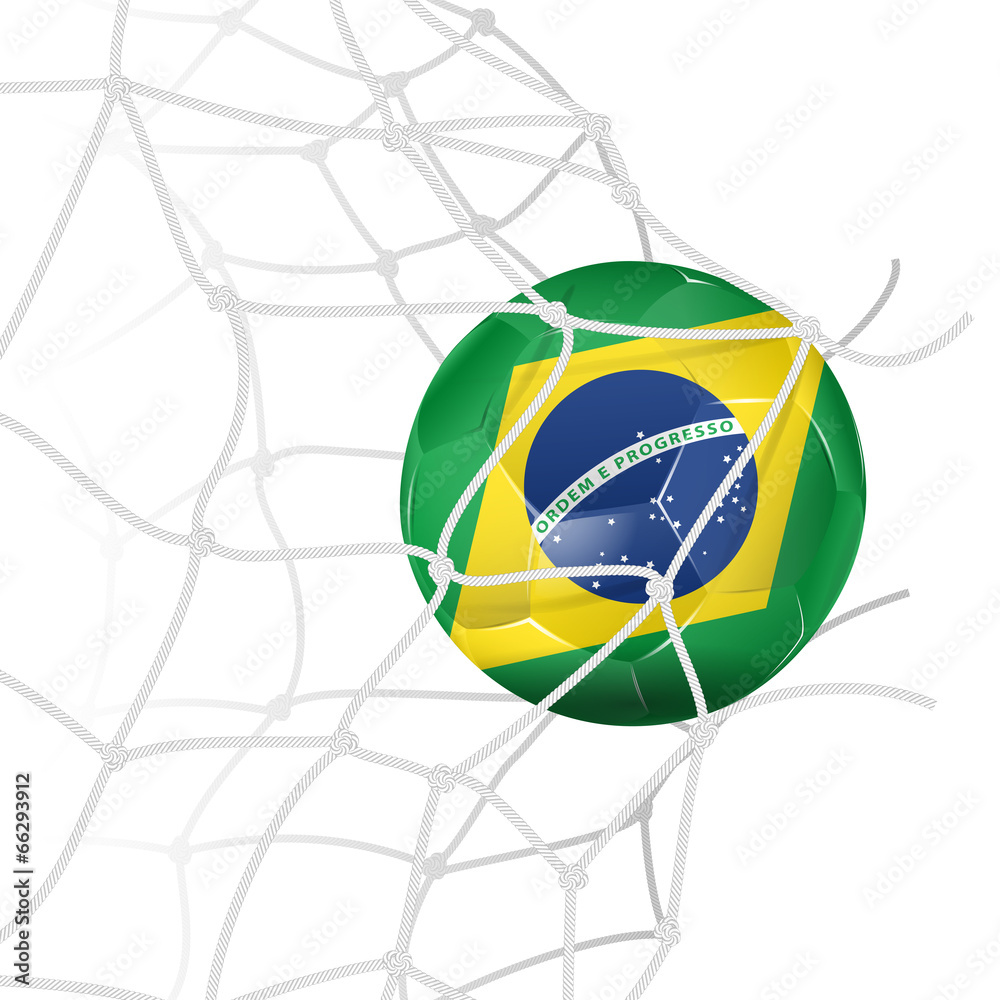 Naklejka premium Soccer Ball in Net