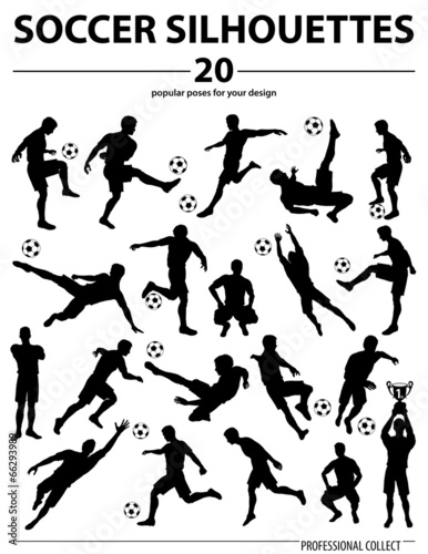 Silhouettes Soccer Players