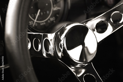 chromed luxury sportscar steering wheel #66294110