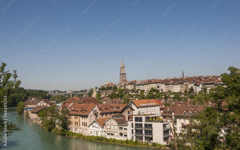 Bern, historische Altstadt, Kirche, Münster, Sommer, Schweiz