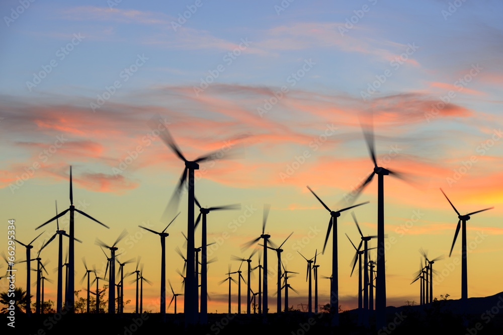 Wind farm at sunset Wind farm at sunset
