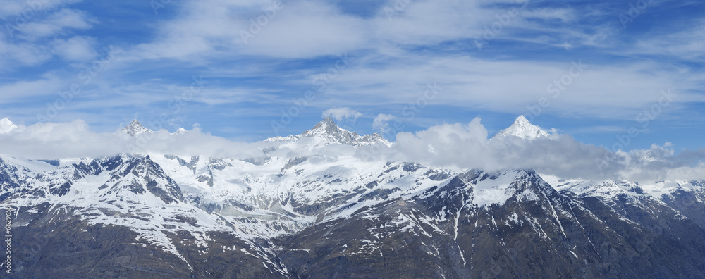 Obraz premium Winter view of Swiss Alps