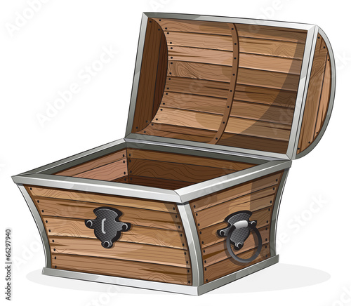 Empty wooden chest