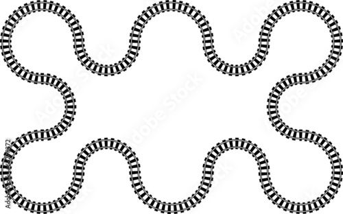 Railroad railway in a continuos wavy abstract pattern