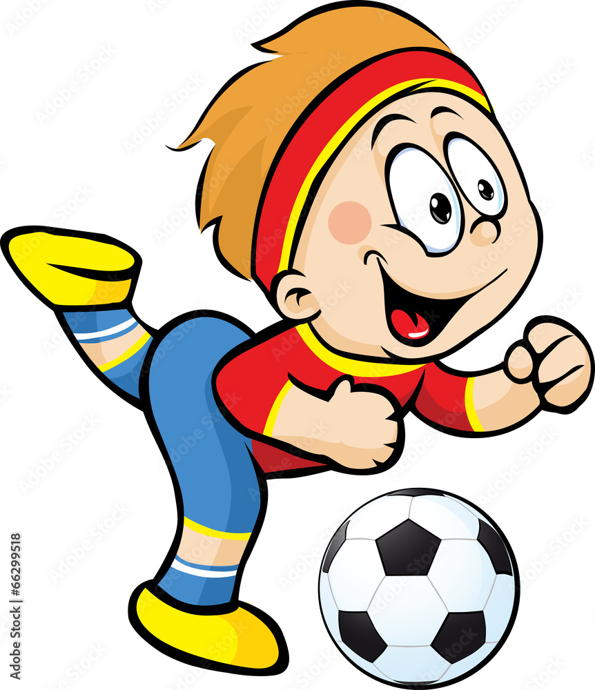 Football player with ball in action - vector illustration Football player with ball in action - vector illustration