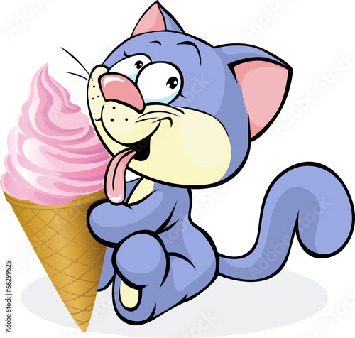 cat licking ice cream