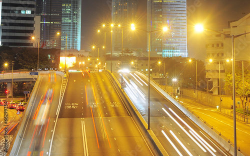 Hong Kong road at night