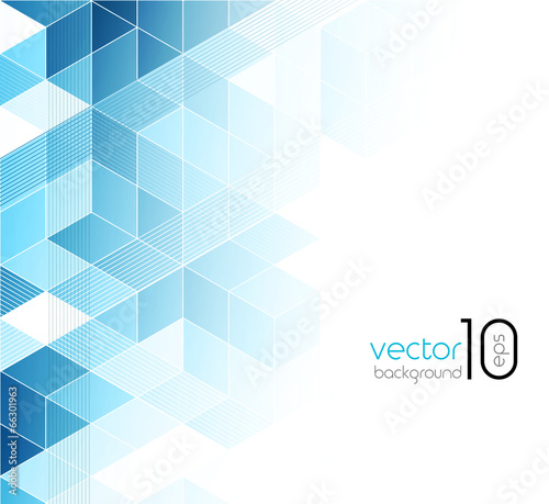 Abstract blue cubes background.