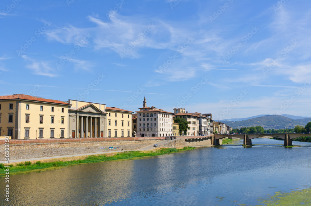 Old City and the Arno river - Historic centre of Florence in Ita
