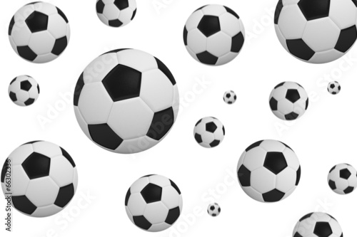 Black and white footballs