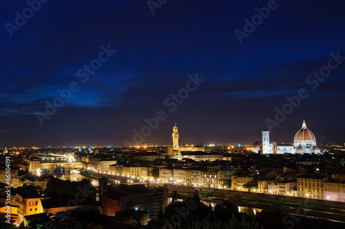 Historic centre of Florence at dusk in Italy