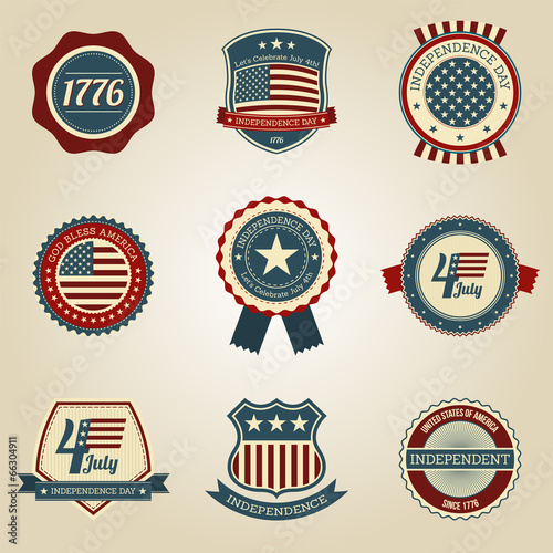 Vintage label set, independence day