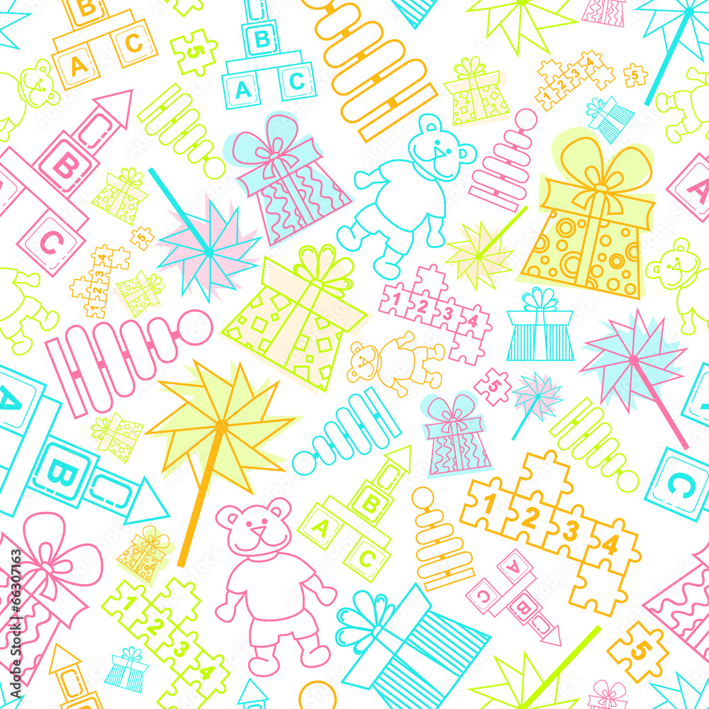 Vector pattern with children toys