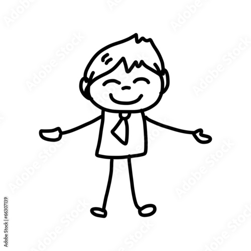 hand drawing cartoon character happy life