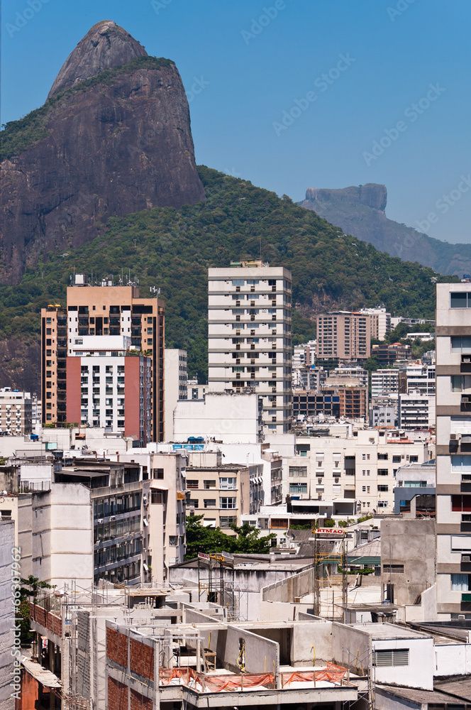 Rio de Janeiro Leblon District Skyline and Beautiful Mountains