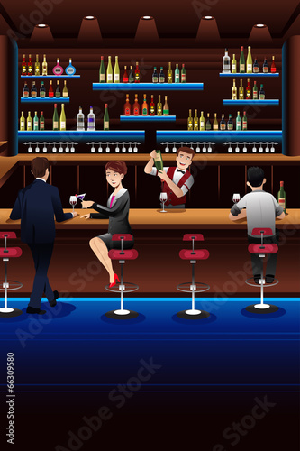 Bartender working in a bar