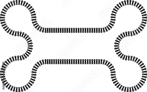 Railroad railway in a continuous wavy abstract pattern