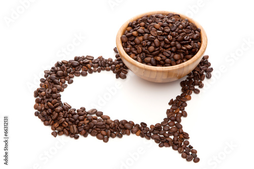 Coffee beans in a heart shape