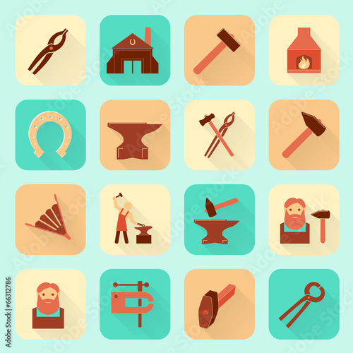 Blacksmith icons set