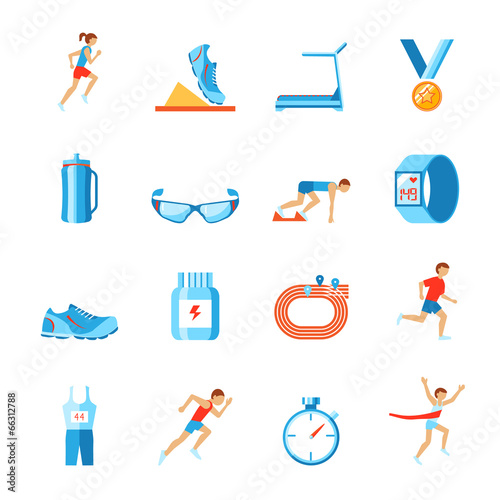 Running icons flat