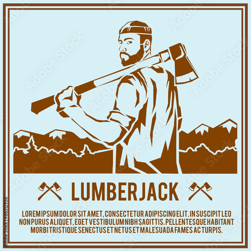 Lumberjack woodcutter poster