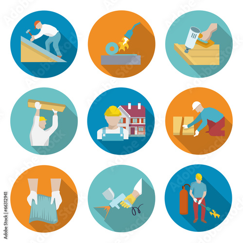 Roofer Icons Set