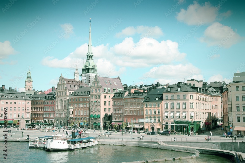 Fototapeta premium Stockholm, Sweden. Cross processing filtered tone.