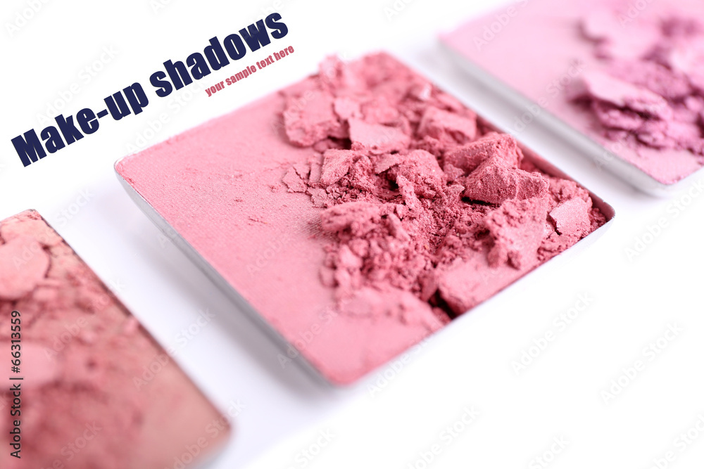 Crushed eyeshadow isolated on white Crushed eyeshadow isolated on white
