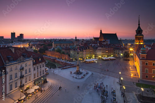 Warsaw Old Town Square at night photo