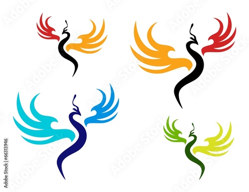 logo bird,phoenix symbol,wings luxury style icon