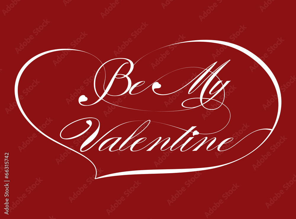 Red Greeting Card “Be My Valentine”, vector Red Greeting Card “Be My Valentine”, vector