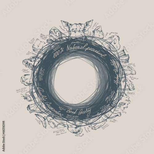 Meat products. Vector format