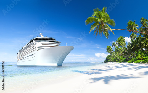 Cruise ship with Palm Tree