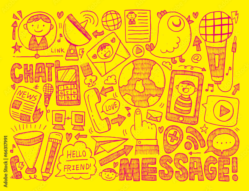Obraz premium doodle communication background