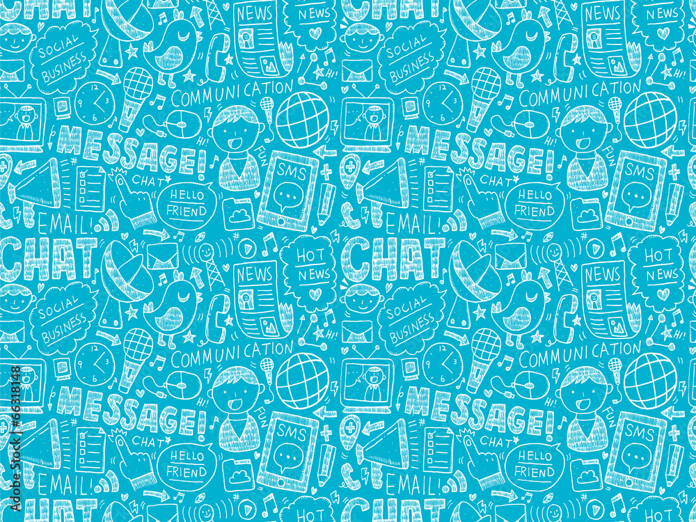 seamless doodle communication pattern seamless doodle communication pattern