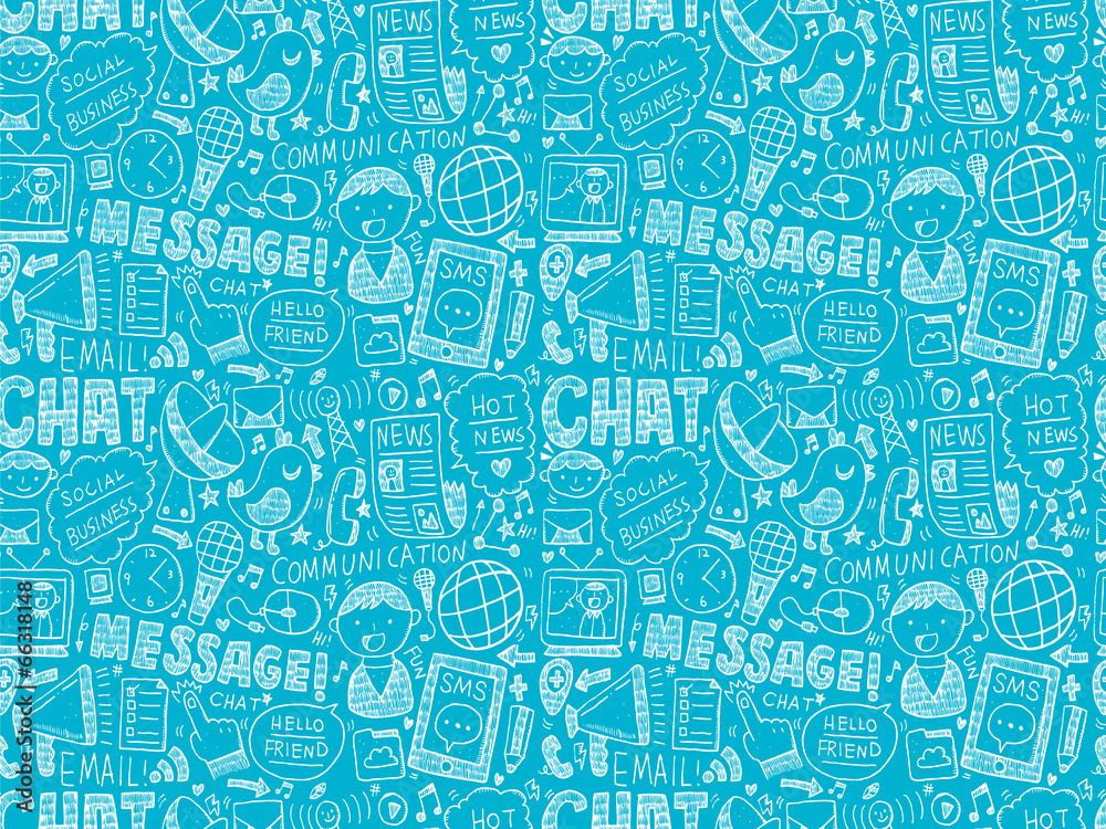 seamless doodle communication pattern