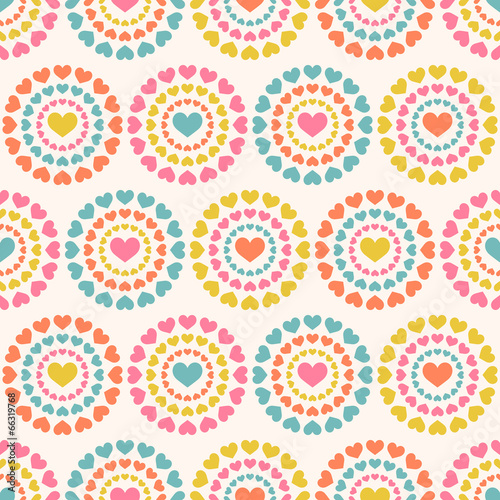 Seamless pattern of hearts