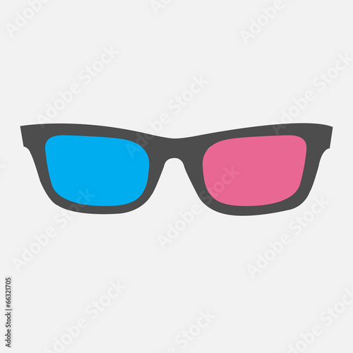 3D Glasses Icon. Isolated. Flat design style.