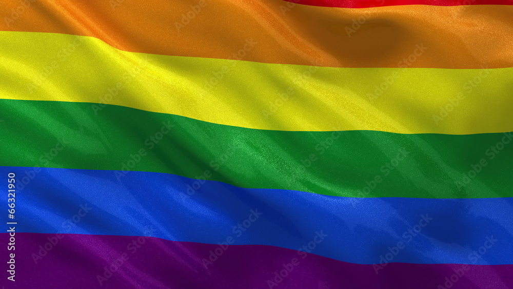 Rainbow flag gently waving in the wind - seamless loop Rainbow flag gently waving in the wind - seamless loop