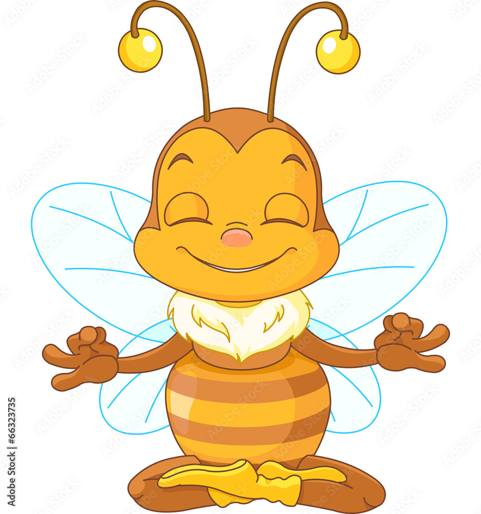 Meditating Bee - obrazy, fototapety, plakaty 
