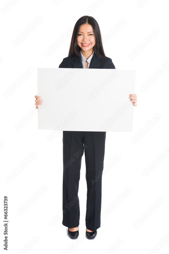 a portrait of asian business woman taking blank whiteboard isola a portrait of asian business woman taking blank whiteboard isola