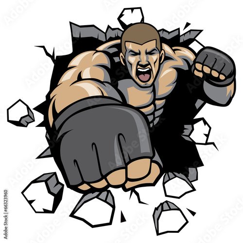 MMA fighter break the wall