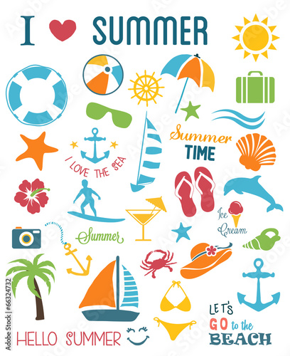 Summer Icons Set.Vector