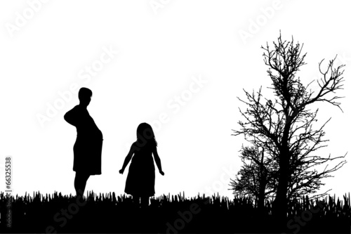 Vector silhouette of family.