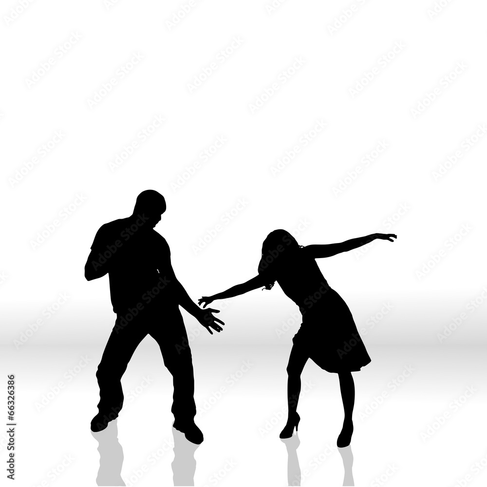 Vector silhouette of couple.