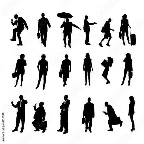 Vector silhouettes of business people.