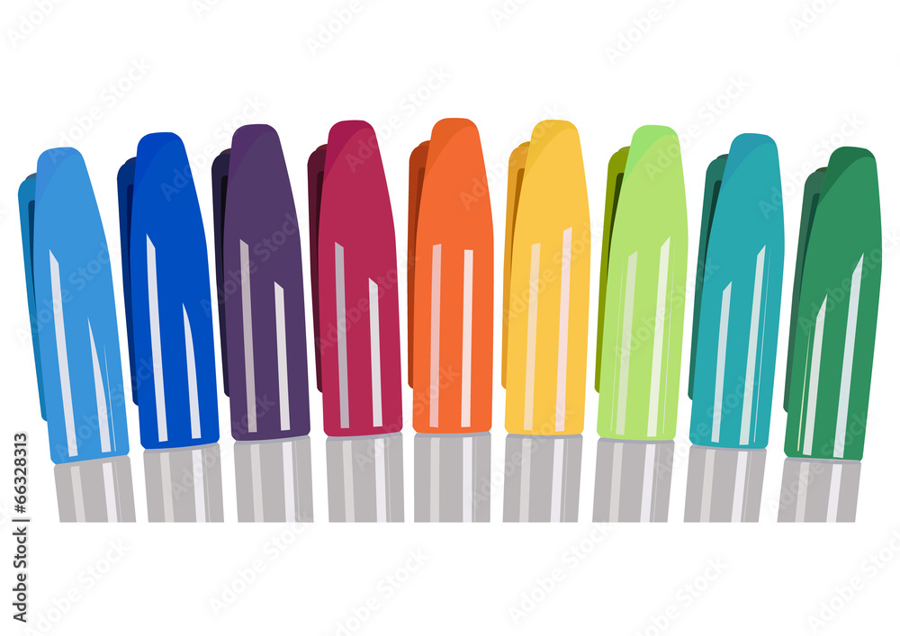 Vector format of different color markers in a row